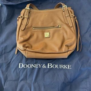 Dooney & Bourke leather tote purse authentic vintage Brown w/gold accents